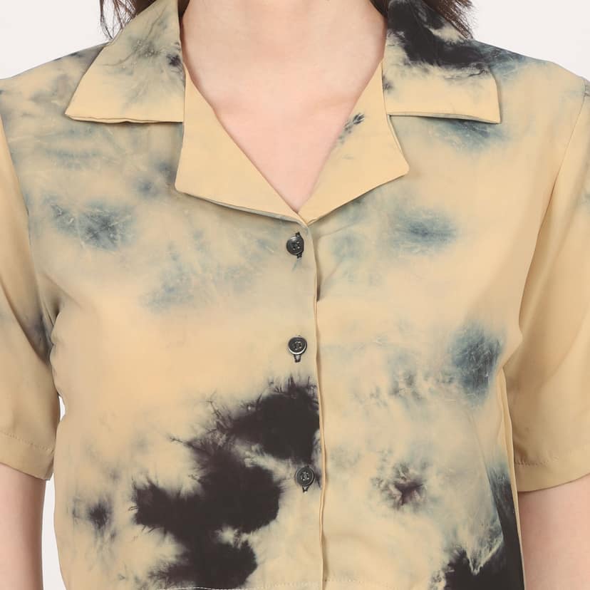 Women Stylish Tie & Dye Crop Shirt view 5