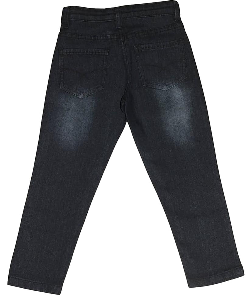 Aflash Pack of 1 Boys Cotton Spandex Jeans ( Black ) view 2
