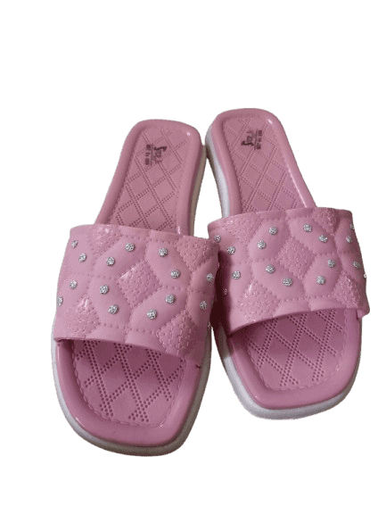 Women's Pink Rhinestone Slip-On Sandals view 2