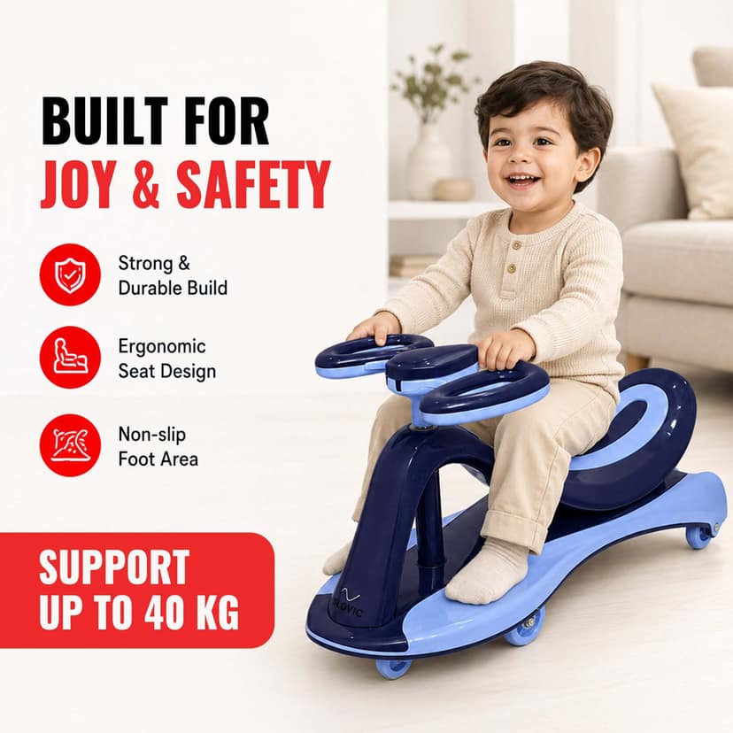 Slovic Wave Swing Car Blue - With Light view 4