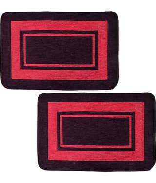 FURNISHING HUT - Anti-skid Cotton Door Mat ( 60 X 40 cm ) Set of 2 - Purple