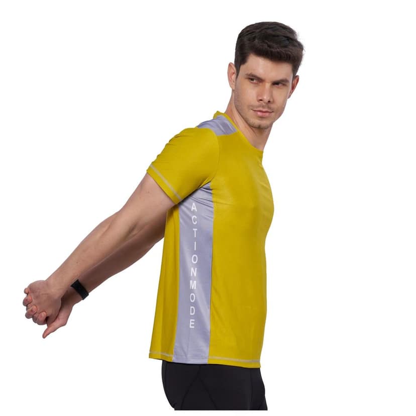DOMIN8 Men's Contrast Cut and sew at Side Training T-Shirt view 2