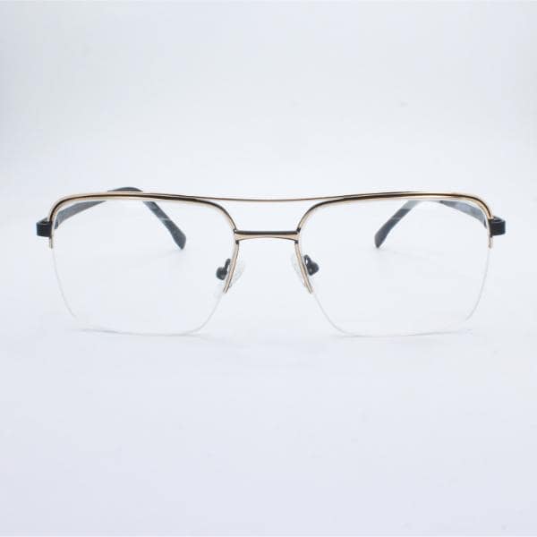 Lensoz Elite X Luxe Half Rim Geometric - Medium - Gold & Black view 2
