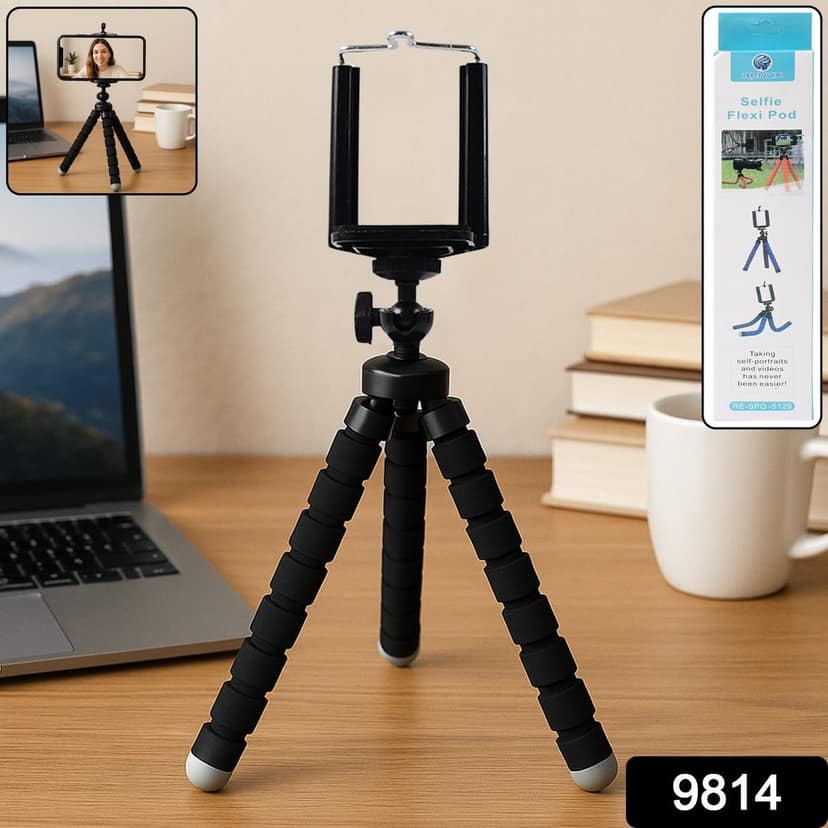 Flexible Mini Tripod Stand with Adjustable Mobile Holder view 2