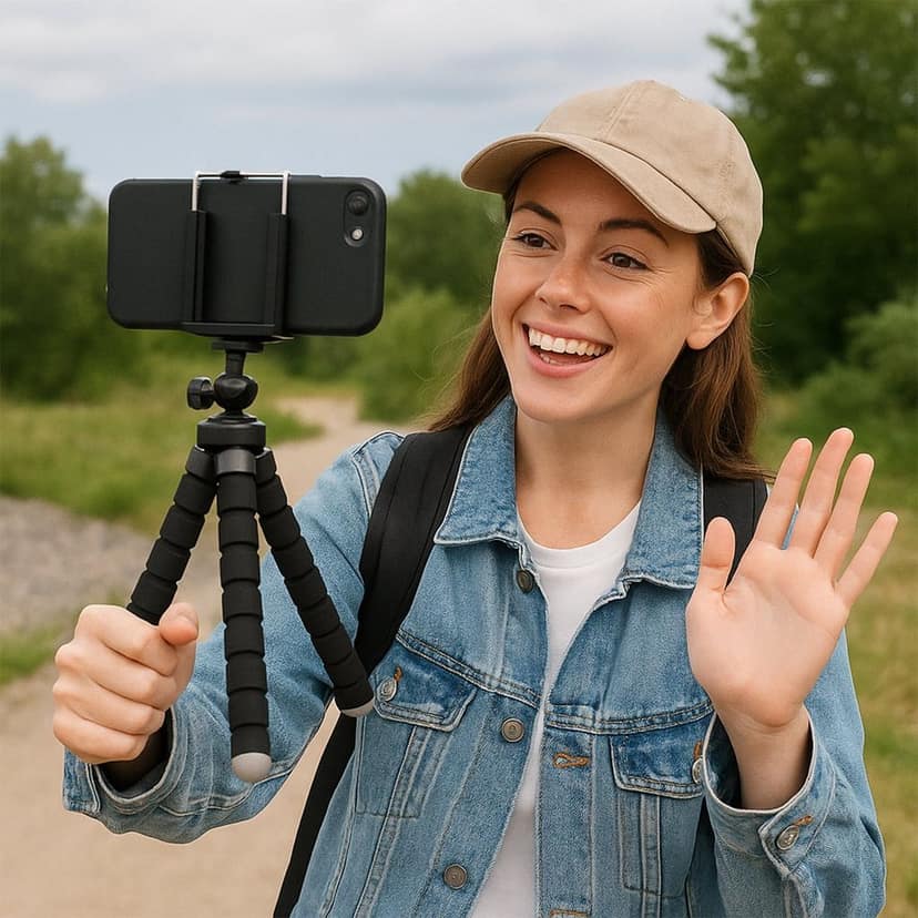 Flexible Mini Tripod Stand with Adjustable Mobile Holder view 3