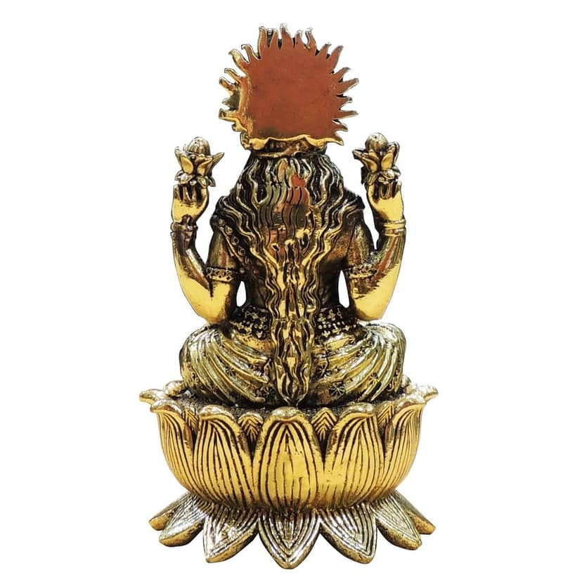 Pure Brass Lakshmi Mata Murti for Mandir, Diwali Puja & Vastu, Height : 5 Inch (BSMAS1846 L) view 3