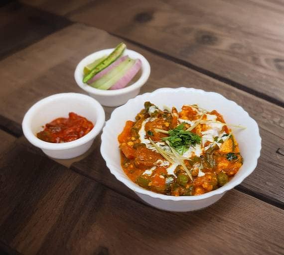 Matar Paneer + Rice