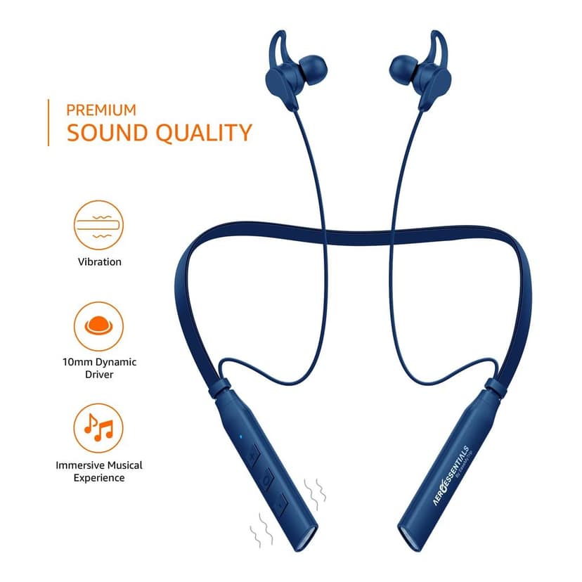 Aeroessentials AeroTune Prime Wireless Neckband, Bluetooth 5.0, 13 Hours Playback, IPX5 Water Resistant view 6
