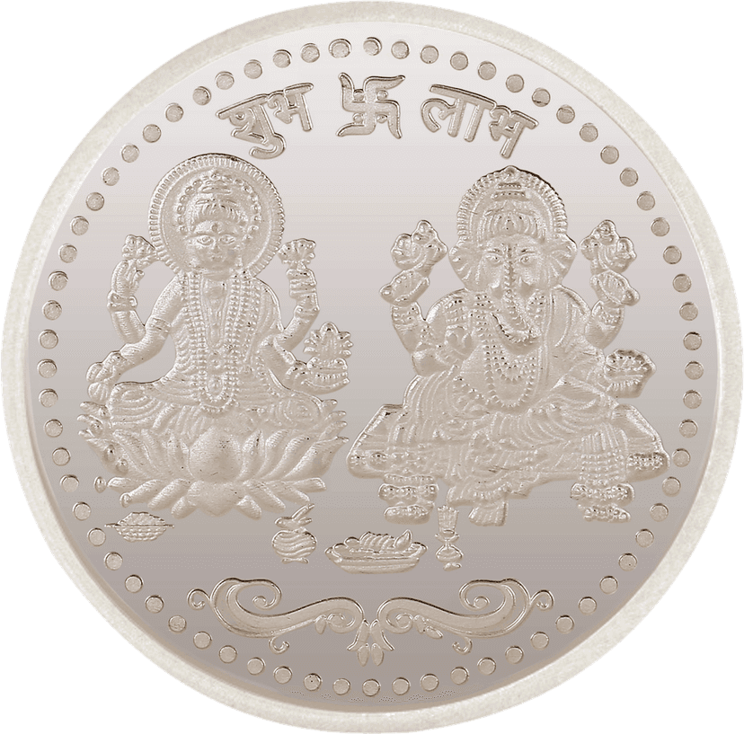 Osasbazaar Ganesh Laxmi Silver Coin Round with Designer Packing - 99% Pure BIS Hallmarked - 10 gms