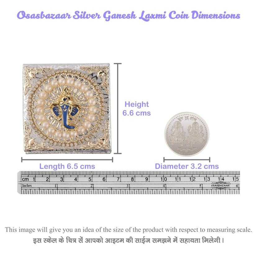 Osasbazaar Ganesh Laxmi Silver Coin Round with Designer Packing - 99% Pure BIS Hallmarked - 10 gms view 4