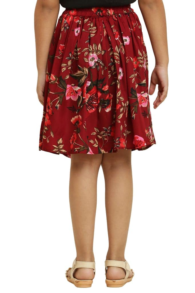 Cute Fancy Brown & Pink Pair Skirt For Girls. view 3