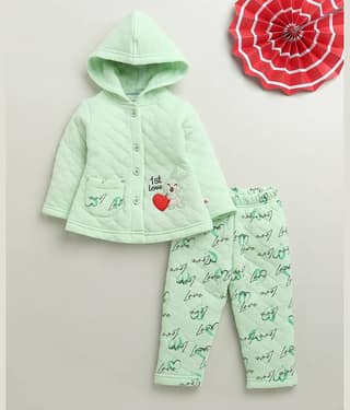 BUMZEE Pack of 1 Baby Girls Polyester Sweatshirt & Joggers ( Mint )