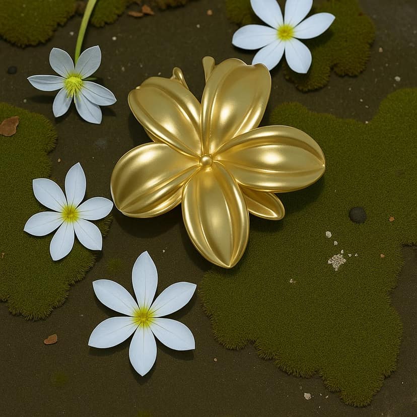 Metallic Mini Flower Claw Clip view 2