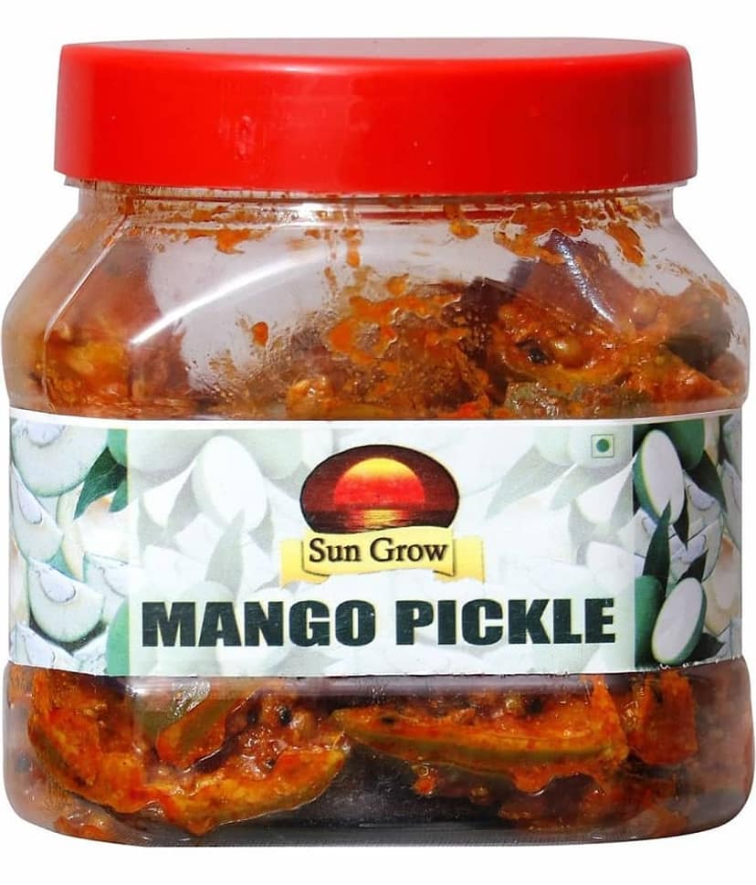 Sun Grow Organic Home Made ,Hand Made & Mother Made Herbal Spicy Punjabi Masaledar Aam Ka Achaar Pickle 400 g view 2