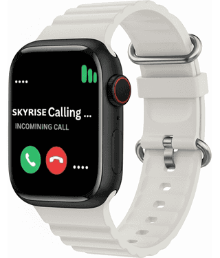 SKYRISE Limited Edition Smartwatch | Heart Rate | Steps | Wireless Charging Smartwatch (White Strap, 2.09 Inch Big Sunlight Proof Display)