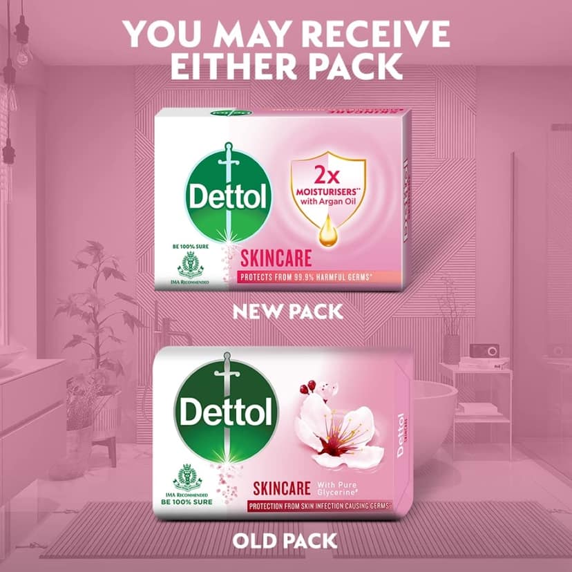 Dettol Skincare Germ Protection Bathing Soap Bar, 125G (Pack Of 4) view 2