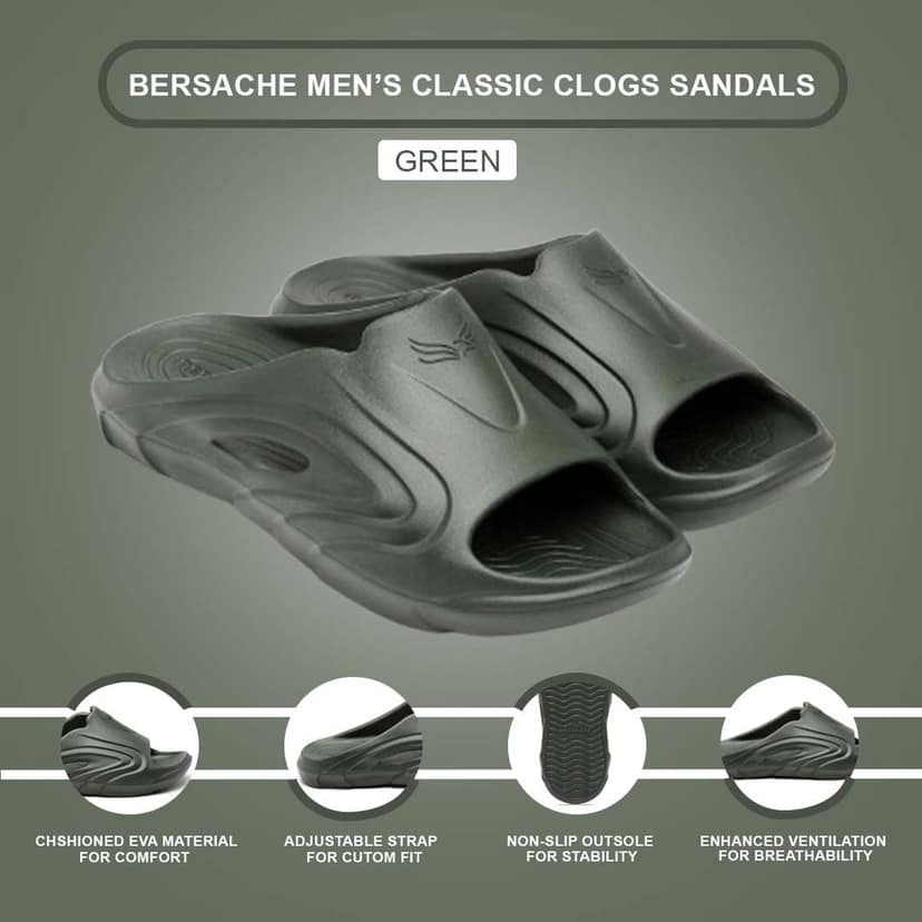 Bersache Extra Soft Classic Casual with Back Strap Regular wear with Ultra Soft & Flexibility Technology Slipper for Men's view 5