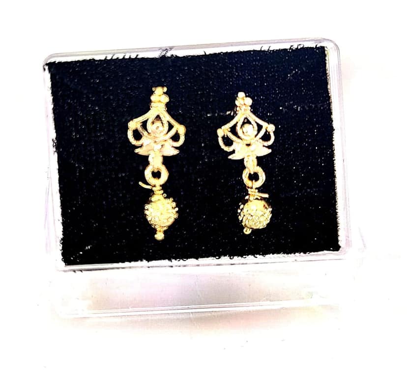 Gold Plated Pearl Drop Earrings view 3