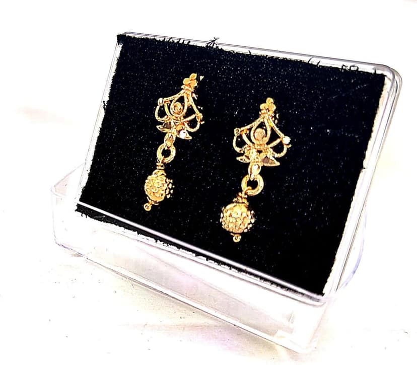 Gold Plated Pearl Drop Earrings view 4