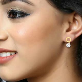 Vighnaharta Valentine Gift CZ Gold Plated alloy Drop Earring for Women and Girls view 2