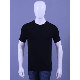 MEN'S BLACK LYCRA CREW NECK T-SHIRTS