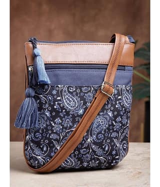Anekaant Sling Bag PU Set of 1 ( Navy Blue )
