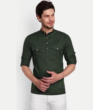 Vida Loca - Maroon Cotton Blend Men's Shirt Style Kurta ( Pack of 1 )