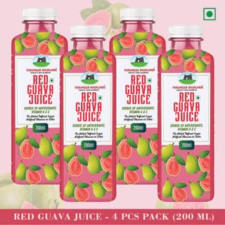 Red Guava Juice by Purandar Highlands - Nature's Best Produce - 200 ml - Pack of 4