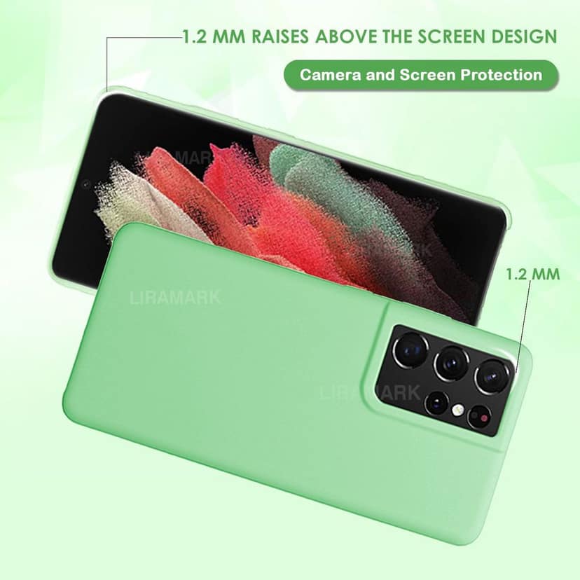 LIRAMARK Liquid Silicone Soft Back Cover Case for Samsung Galaxy S21 Ultra view 3