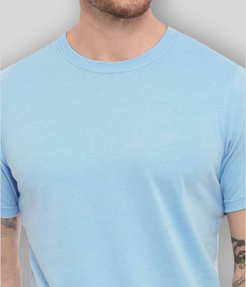 SKYRISE Pack of 1 Cotton Slim Fit Men's T-Shirt ( Turquoise ) view 2
