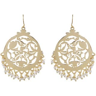 Filigree Freehand Plain Brass Earrings Golden Alloy Copper Material Drop Hook Earrings for Women's Fashion Jewelry