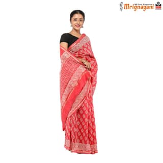 HANDLOOM CHANDERI SILK SAREE WITH BLOUSE (SKU - 1SCZ01250522, SAREE - 1253)