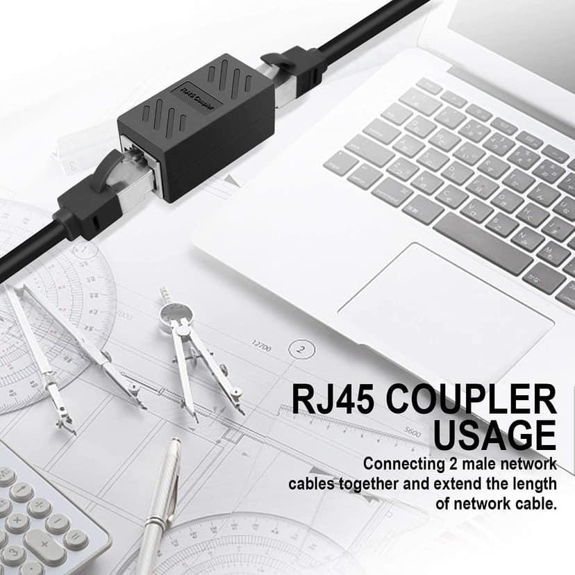 RJ45 Female to Female Ethernet Coupler ,Inline LAN Extender Adapter, Jointer for Cat7/Cat6/Cat5e Cable Extension view 6