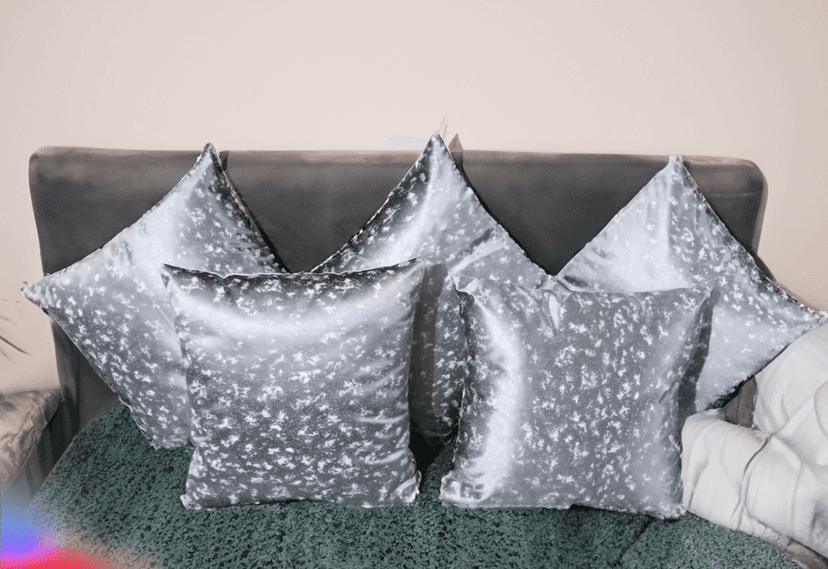 Metallic Silver Grey Cushion Cover/Pillowcase/Throw Pillow cover 14x14 inches (35x35 cm), Pack of 5 Pcs. view 5