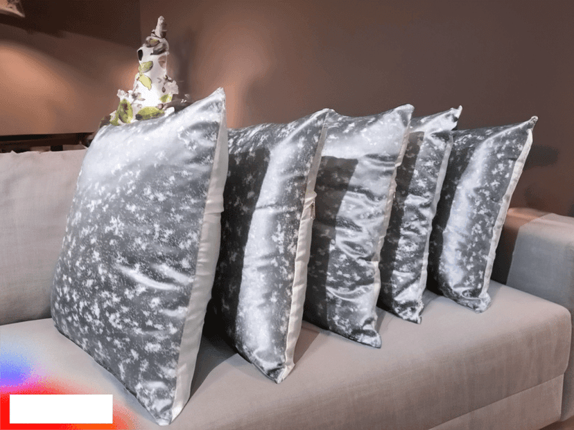 Metallic Silver Grey Cushion Cover/Pillowcase/Throw Pillow cover 14x14 inches (35x35 cm), Pack of 5 Pcs. view 6