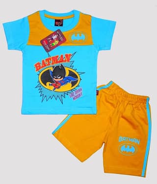 Wise Guys Pack of 1 Baby Boys Cotton T-Shirt & Shorts ( Light Blue )