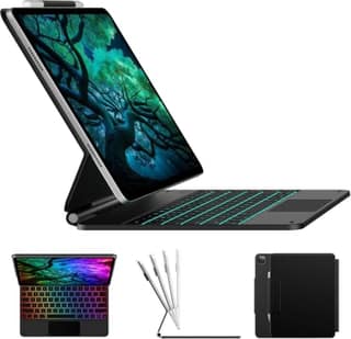typecase Edge for iPad Air 13 (M4/M3/M2, 2026/2025/2024) & Pro 12.9 (6th/5th/4th/3rd Gen) with 11-Color Backlit & Precision Trackpad, Magic Style Floating Keyboard (NOT FIT to Pro 13 (M5/M4)-Black'26 typecase Edge for iPad Air 13 (M4/M3/M2, 2026/2025/202
