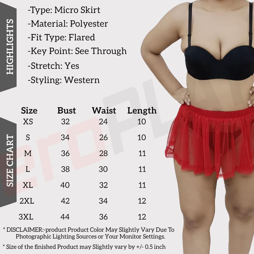 Girls and Women Casual, Beach, Swim, Honeymoon and Club Wear Transparent Red See Through Micro Skirt view 5
