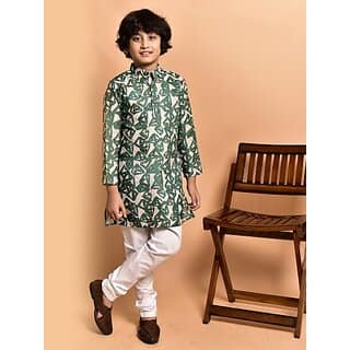 PrintCultr Boys Festive & Party Kurta and Pyjama Set (Beige)