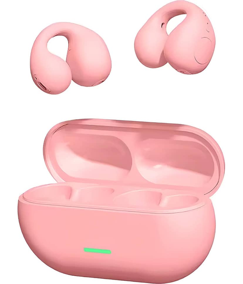 VERONIC T75 EAR CLIP OWS Bluetooth True Wireless (TWS) On Ear 30 Hours Playback Comfirtable in ear fit IPX4(Splash & Sweat Proof) Pink