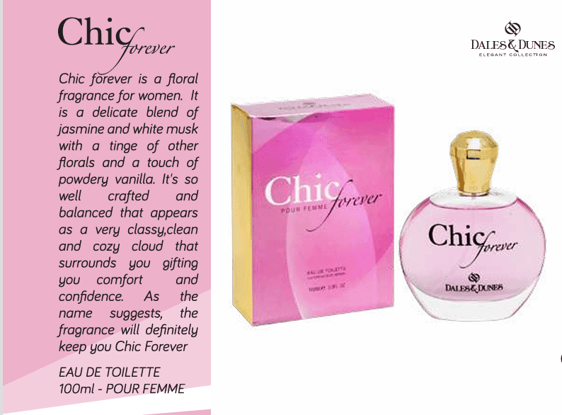 Dales & Dunes Chic Forever Eau De Toilette Perfume for Women 100ML | Long Lasting Floral Fruity Fragrance | Premium EDT for Daily Wear, Office, Parties & Special Occasions view 5