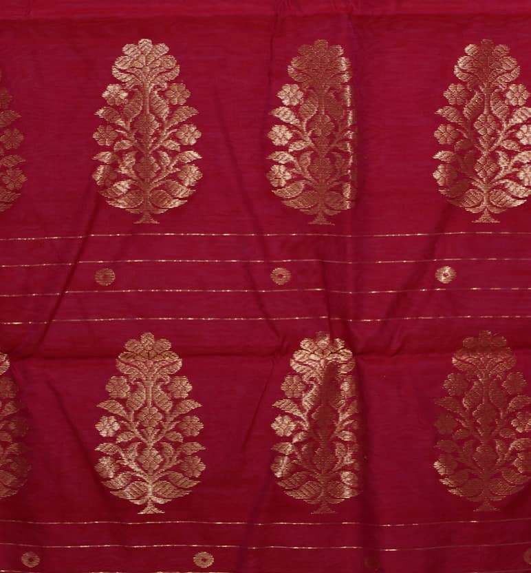 Handloom Chanderi Silk By Cotton Saree view 5