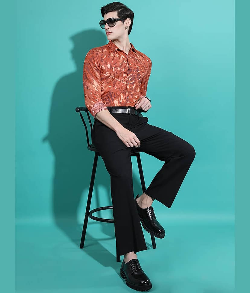 Ketch 100% Cotton Slim Fit Printed Full Sleeves Men's Casual Shirt - Red ( Pack of 1 ) view 2