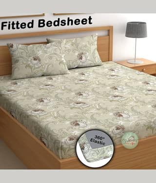 CG HOMES Microfibre 1 Double Fitted Bedsheet with 2 Pillow Covers ( 220 cm x 220 cm ) , Gray
