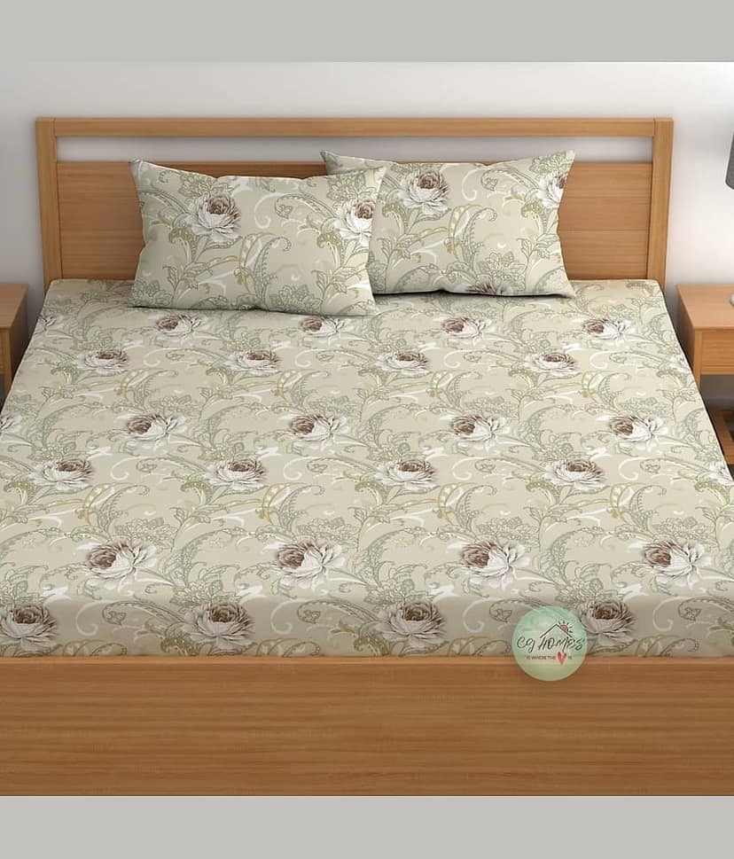 CG HOMES Microfibre 1 Double Fitted Bedsheet with 2 Pillow Covers ( 220 cm x 220 cm ) , Gray view 2