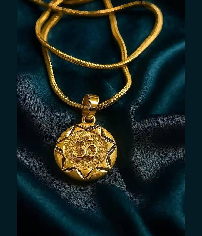 Charms Gold Religious Pendant With Chain ( Pack of 1 )