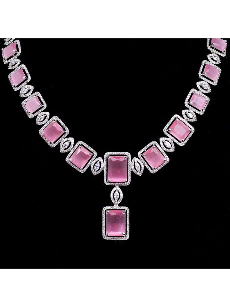 Big rose quartz stuuded handcrafted necklace set earrings view 5