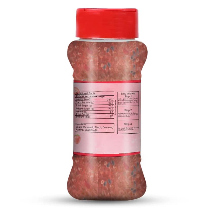 Brew Lab Strawberry Flavored Falooda | Instant Falooda Mix | Easy to Prepare| Ready to Eat 100 g view 4