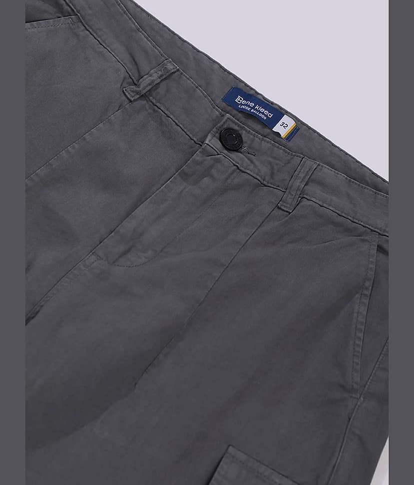 Bene Kleed Loose Flat Men's Cargos - Grey ( Pack of 1 ) view 2
