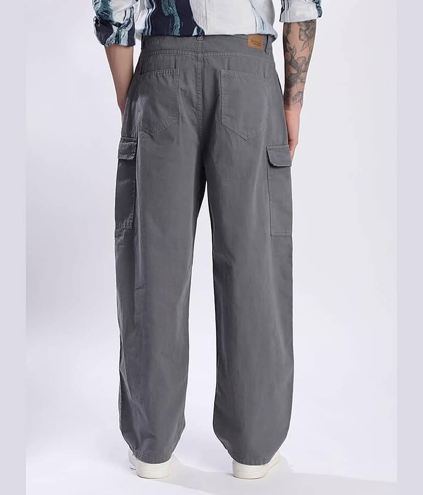 Bene Kleed Loose Flat Men's Cargos - Grey ( Pack of 1 ) view 4